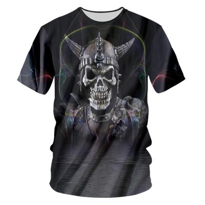 China 2022 Oversized Anti-Wrinkle Skull T-shirt Custom Men's T-shirt 100% Polyester Manuefacturing Design for sale