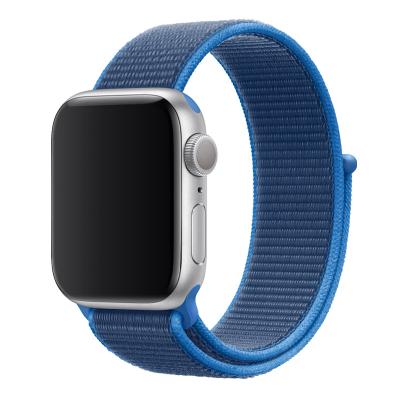 China Replacement Soft Breathable Nylon Rubber Strap For iwatch 4 Series 5 6 Se 38 40 42 44MM Woven Belt Sport Loop Strap For Apple Watch for sale