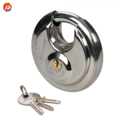 China SS Disc Padlock Outdoor Hardened Hardened Heavy Duty High Security Protection Locks Stainless Steel Anti Theft Round Disc Door Padlocks 70mm for sale