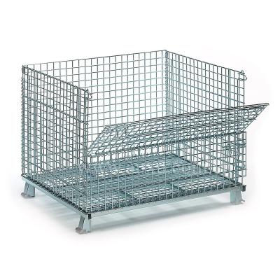 China High Capacity Collapsible Collapsible Collapsible Wire Containers With Galvanized Finish For Storage for sale