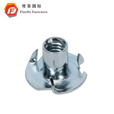 China Heavy Industry Plain Nut Tee Fork Tee Class 4.8 Carbon Steel Finish Thread Insert T Nut Tee Nut With 3 Fork for sale