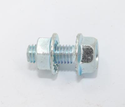 China General Industry Low Price Hardware Tools Fastening Piece Hex Flange Bolt With Flange Nut for sale