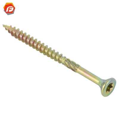 China Pan Chipboard Screw 2 Headed Screws Phil Driver Countersunk Head Self Tapping Furniture Chipboard Yellow Galvanized Screw for sale