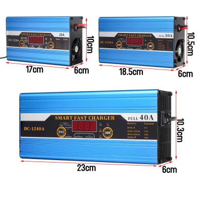 China YongFa 12v 40a 200ah Digital Display Lead Acid Battery Charger Car Auto Battery Charger DC-1240 for sale