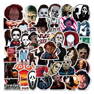 China Waterproof+Eco-friendly 50Pcs Mixed Horror Punisher Stickers Halloween Stickers Waterproof PVC Vinyl Sticker for sale