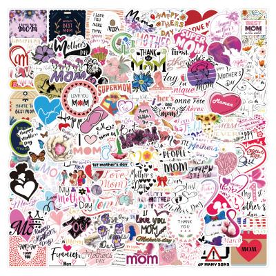 China Waterproof+Eco-friendly 100pcs Waterproof Vinyl Die Cut Decorative Mother's Day Stickers For Car Motorcycle Bicycle Luggage Sticker for sale