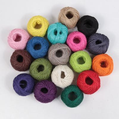 China Wholesale Home Decoration 2mm 3 Holders Twist DIY Opens Nature Hemp Twine Rope Kindergarten Wall Decoration Colorful Rope 50m for sale