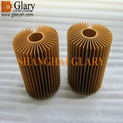 China GLR-HS-720 champagne gold anodized round aluminum heatsink, 3.75