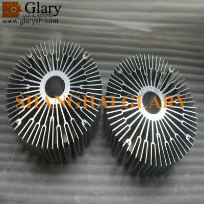 China GLR-HS-2425 240mm high power led bay light heatsink, round extruded cooler for sale