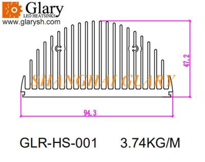 China GLR-HS-001 91mm round led heatsink for sale