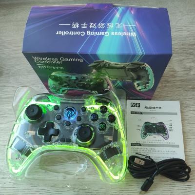 China With Handbreak Neon Lights Glow Wireless BT Gamepad Double Buttons Joystick Gamepad Joystick Controller For Switch for sale