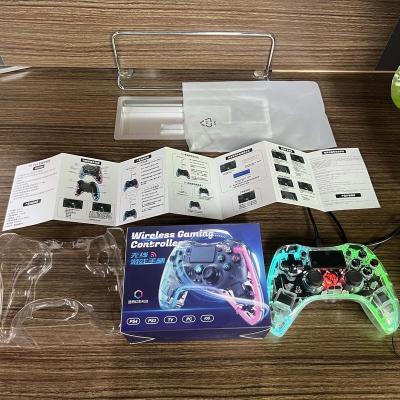 China With Dual Buttons Transparent Joystick Wireless Joystick BT Gamepad Handbreak Luminescence Game Controller Joystick For Switch pro for sale