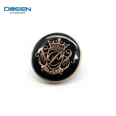 中国 2019 hot sale dry cleaning epoxy dome sewing button for garment manufacturer in USA, nickel free laser marked logo button 販売のため