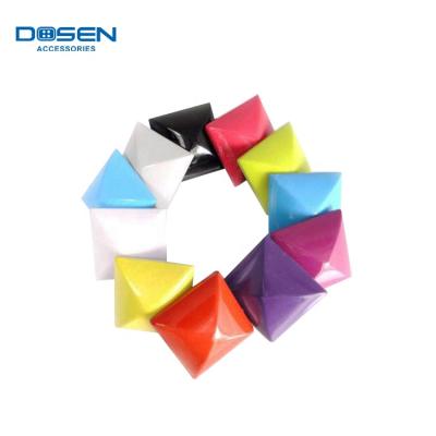 China Nickel free shiny colorful square punk decorative metal rivets metal pyramid studs rivet for sale