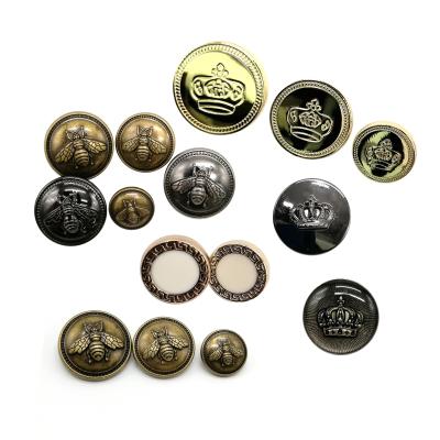 China Custom bee logo button crown metal enamel gold gunmetal leg buttons sewing logo sewing buttons nickel free for sewing on hat coat jacket for sale