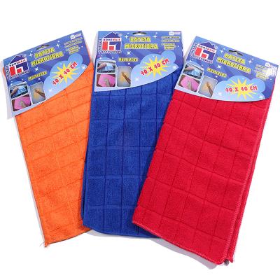 China Sustainable Large Lattice Microfiber Household Kitchen Cleaning Cloth for sale