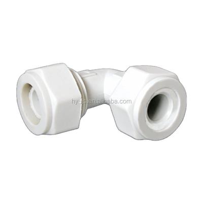 China White Water Color Lead Free Durable Nylon Plastic Fittings Equal Elbow for sale