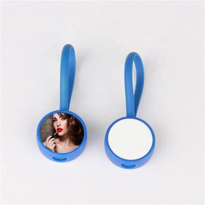 China Unique Hot Sale Souvenir Gift Design Sublimation Blank Double Sided Round Shape Plastic Keychains for sale