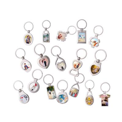 China Promotion Gift Key Chain Custom Printed In Sublimation Stock Zinc Alloy Metal Arc-Square Shape Metal Gifts Souvenir Key Chain Key Chain for sale