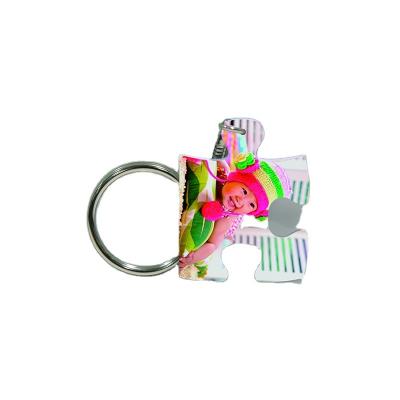 China 2021 Newest Customized Wholesale High End Ladies Bag Decoration Sublimation Polymer Environmentally Friendly Puzzle Plastic Key Chain for sale