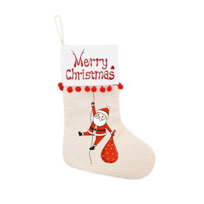 China Unique Merry Christmas Decoration Toppingsub Christmas Home Decor Christmas Knit Stocking Sublimation White Christmas Stocking for sale