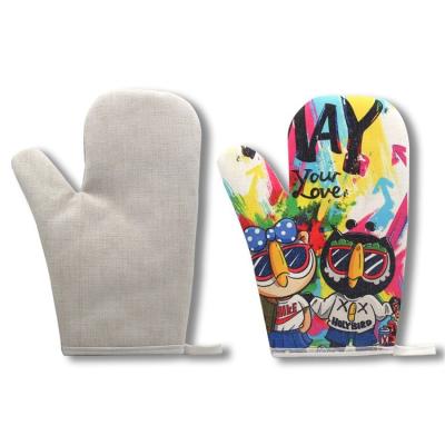 China Kitchen Extreme Heat Resistant Heat Resistant Supplies Preventing Burns Oven Glove Sublimation Canvas Oven Mitt Mask for sale