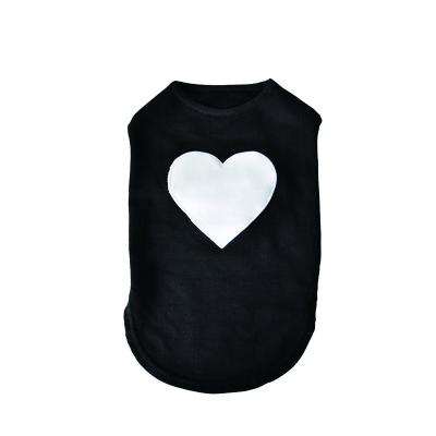 China 2021 Viable High Quality Comfortable Heart Shaped Black Dog T-Shirt Clothes 100% Sublimation Cotton Dog Vest for sale