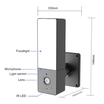 China Tuya Motion Smart IP Security WiFi Yard Wall LED Light Outdoor Waterproof Waterproof PIR Sensor Lamp 1080P Wifi Wireless Camera for sale