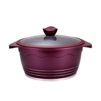 China Sustainable Kitchen Aluminum Cookware Non Stick Cookware Cassers Cooking Pots Casserole With Lid for sale