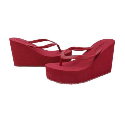 China Wholesale Anti-Slippery Ladies 10cm Sexy Wedges Rise Up Slide Beach Slippers Platform Sandals Women Flip Flops - Buy Wedge Flip Flops For Women for sale