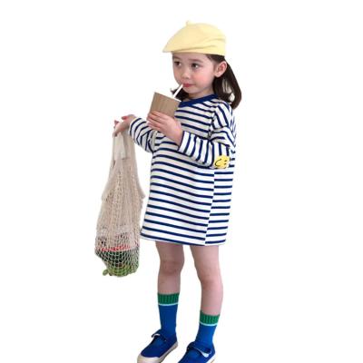 China 2021 New Trend Summer Soft Washable Style Baby Clothes Knee-Length T-shirt Skirt Girl Dress for sale