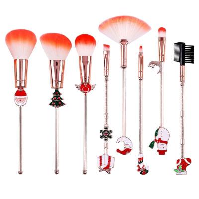 China High Quality Environmentally Friendly Price Suitable Cosmetic Christmas Makeup Pink Brush Set for sale