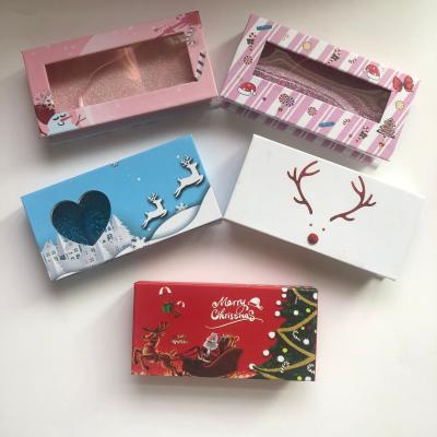 China New Design Disposable Private Label Christmas Eyelash Packaging Custom Box for sale