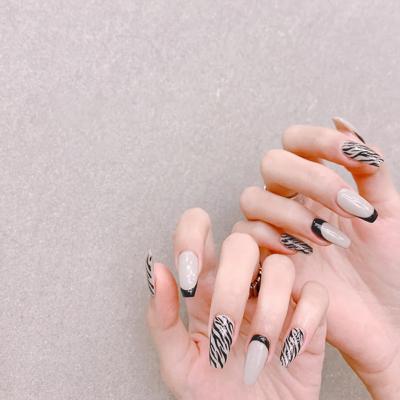 China French Custom Design Removable Nail Finish Correction Ballet Tips Stickers Fake Wear Nails for sale