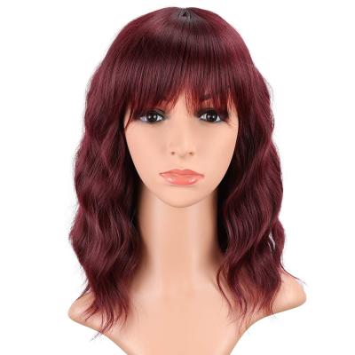 China Assets; Fashion Reusable High Quality Short Synthetic Water Wave Hair Natural Wig for sale