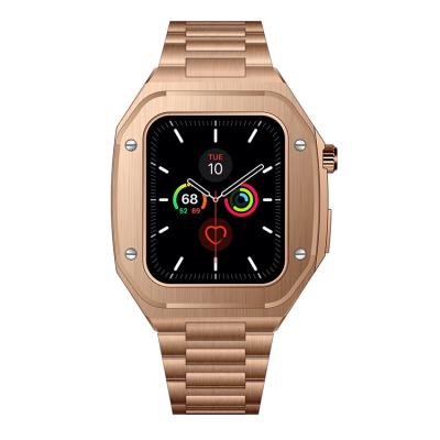 China Decorative Shape For Apple Watch Customized Logo 45mm Watch Case Stainless Steel Case Smart Strap 41mm For I Watch Series 7 Apple Watch Case for sale