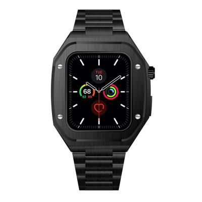 China Decorative Shape For Apple Watch Luxury Protective Stainless Steel Strap 41/45mm Smart Men Watch Cover Case For Apple iwatch Series 7 for sale