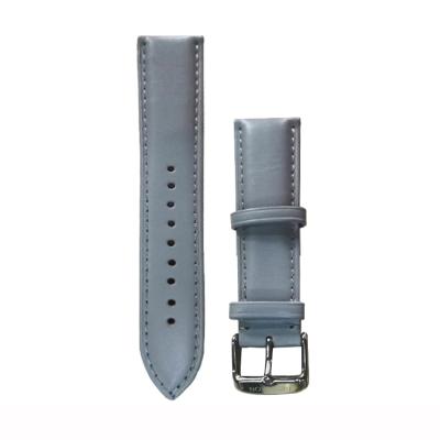 China Popular 3ATM Water Resistant 3ATM Polished Strap Quality 20mm Gray Watch Band Leather Thick Quality 20mm SS Black Terminal Buckle Genuine Leather Watchbands for sale