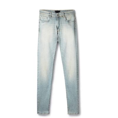 China Anyu Logo Wholesale Bulk China Clothing OEM/ODM Breathable Customized Light Blue Washed Jeans Pants For Men for sale