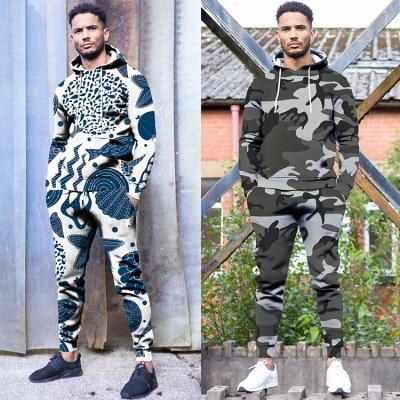 China Custom Fashion OEM Logo Sport Suit Men's Breathable Tracksuit Hoodie Set For Male Hoodies With Pants for sale