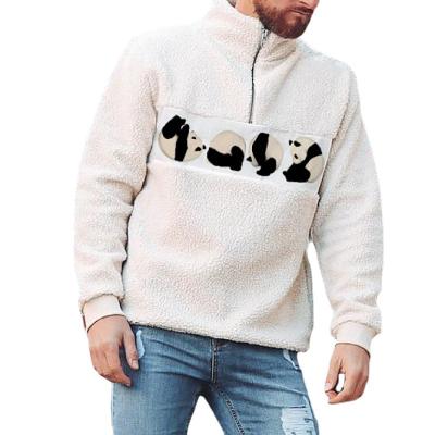 China Wholesale high quality hoodies mens fleece plush embroidery Anti-wrinkle panda sweater hooded loose crewneck plus size hoodie for sale