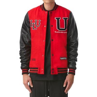 China Customized OEM Customized Waterproof Label/Odm Letterman Vacs Jacket Satin Bomber Chenille Embroidery Baseball Leather Jacket for sale