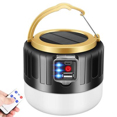 China Mini Power Bank Emergency Portable Outdoor Tent Remote Control Lantern Lamp Usb Portable OEM Rechargeable Led Solar Camping Lights for sale