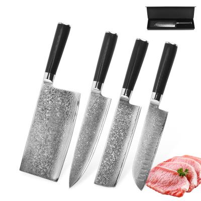 China Viable Steel Chef Knife Factory Manufacturer 10pcs Damascus Blade Kitchen Set With Handle Group Of Ten for sale