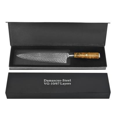 China Sustainable Factory Outlet Fishbone Pattern Damascus Steel Resin Handle Chef Knife Kitchen Knives for sale