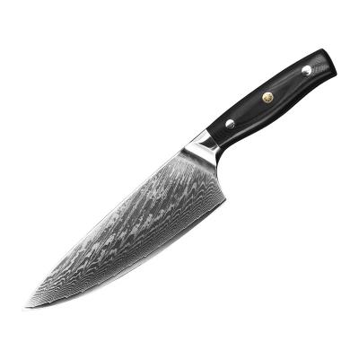 China Viable Hot Selling Style Feather 67 Layers 8 Inch Chef Knife Damascus Steel Kitchen Knives With Handle The Group Of Ten for sale