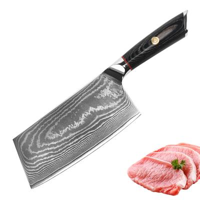 China High Quality Viable Original Beach Grit Damascus Steel Kitchen Knife With Wood Handle for sale