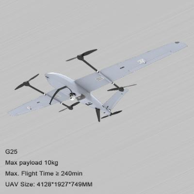 Κίνα G25V VTOL Fixed wing UAV drone 10kg payload 4 hour endurance long range uav for security and surveillance προς πώληση