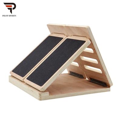 China LEGS gym room adjustable oblique board calf stretching board, anti-slip wooden oblique board calf stretcher for sale