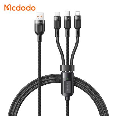 China 6Amp Fast Charging 3 In 1 Usb 6A Super Charging Cable 1.2M Super Charging 6A With Led Nylon Braided Cable For Iphone Micro Usb C Type Data Cable for sale